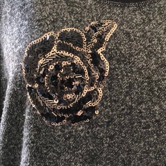 Grey/Black Top with Black/Gold Sequins and Beads - Picture 5 of 5